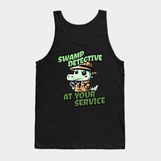 Swamp Detective at your Service Investigator Crocodile Tank Top